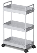 Ronlap 3 Tier Classic Storage Rolling Cart, Slim Storage Cart with Wheels Slide Out Storage Rolling Cart Organizer Plastic Utili
