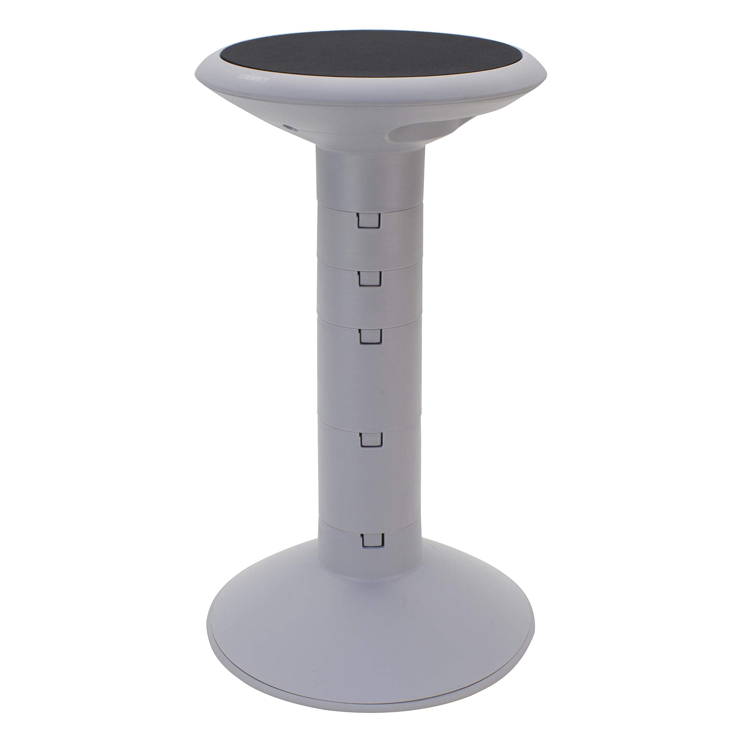 Storex Active Tilt Stool - Ergonomic Seating for Flexible Office Space and Standing Desks, Adjustable 12-24 Inch Height, Gray (0