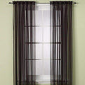 Sapphire Home Charcoal Sheer Curtains - 84 Inches Length, 2 Panels Set Sheer Drapes, Light Filtering Textured Window Curtain for