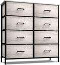 Sorbus Dresser with 8 Faux Wood Drawers - Chest Organizer Unit with Steel Frame Wood Top & Handle Easy Pull Fabric Bins for Clot