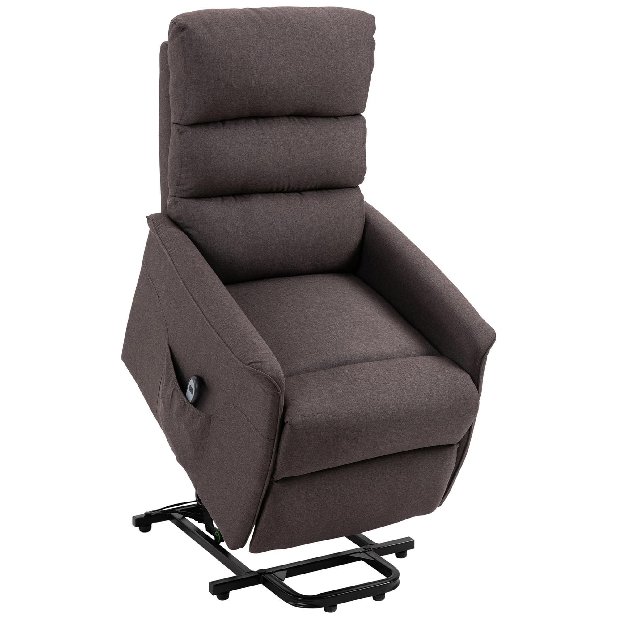 HOMCOM Power Lift Recliner Chair for Elderly, Easy Assembly, Fabric Lift Chair for Adults, Recliner Sofa with Remote Control, Si