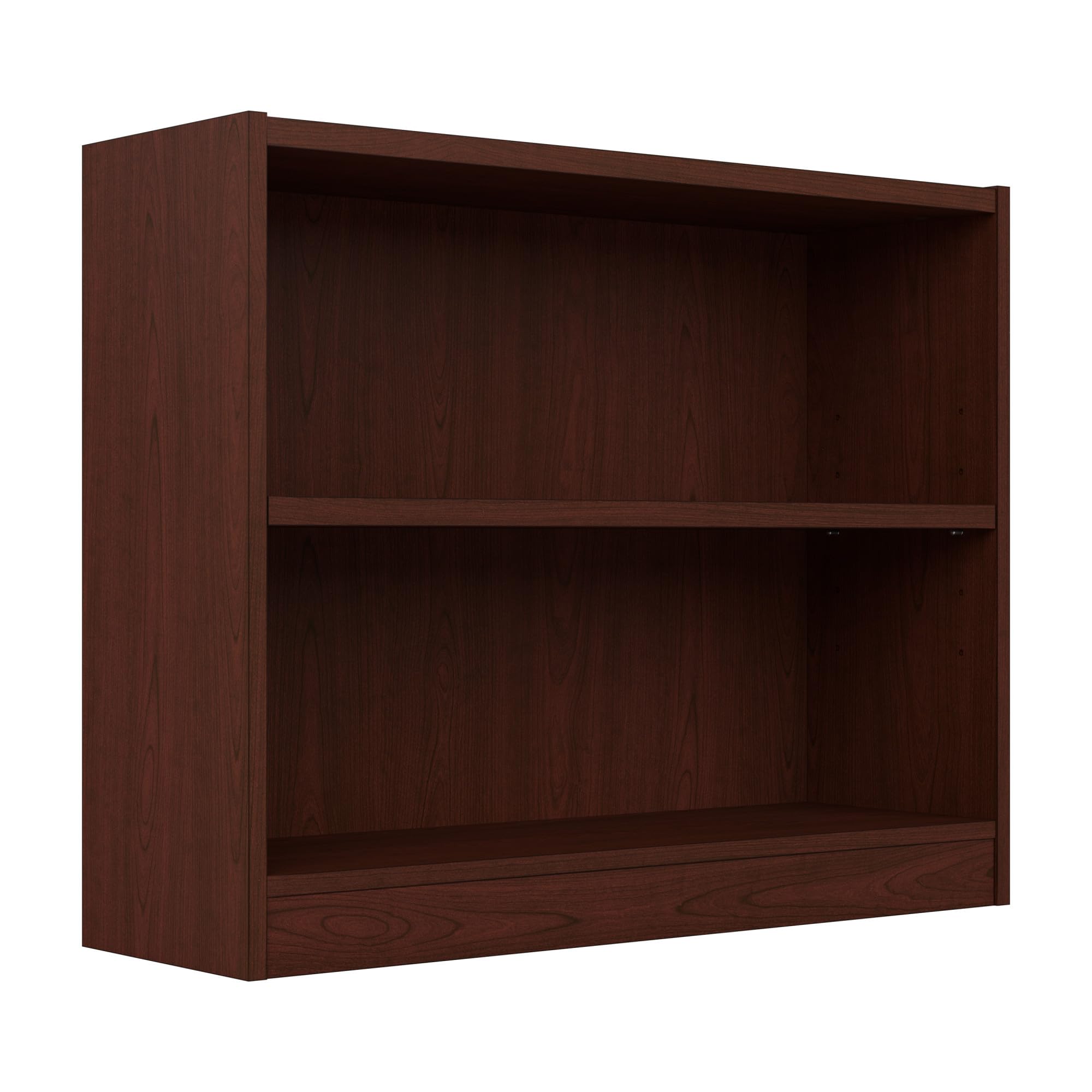 Bush Furniture Universal Small 2 Shelf Bookcase in Vogue Cherry, Low Storage and Display Bookshelf for Home Office or Living Roo