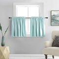 DONREN 36 Inch Length Short Curtain Tiers for Small Window - Room Darkening Thermal Insulated Window Treatment Rod Pocket Curtai