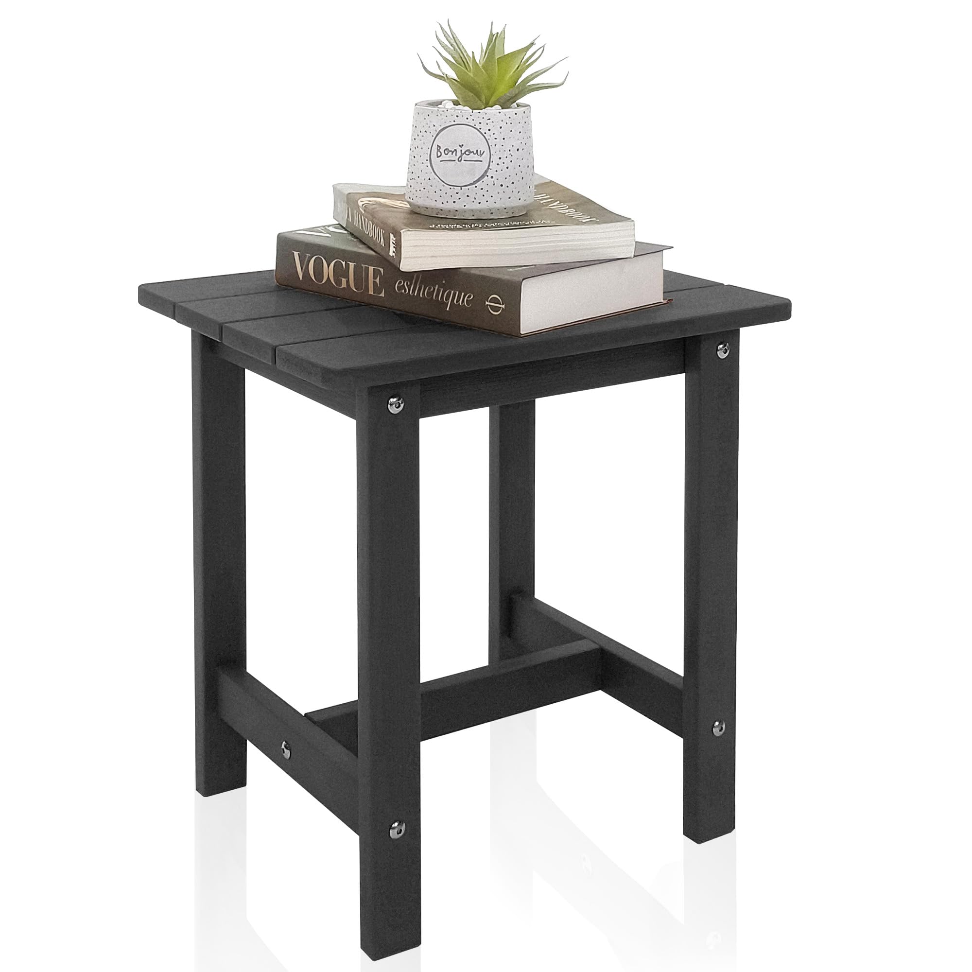 Juserox Adirondack Side Table - Small Plastic Outdoor Table for Patio, Pool, Balcony, Porch, Deck, Backyard, Indoor or Outdoor U