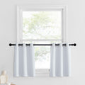 NICETOWN Greyish White Tiers Room Darkening Valances - Energy Efficient Kitchen Grommet-Top Kitchen Curtain Panels for Short Win