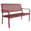 Grand patio Garden Bench, Outdoor Benches with Anti-Rust Metal Powder Coated Frame, Patio Bench for Front Porch Park Outside Fur