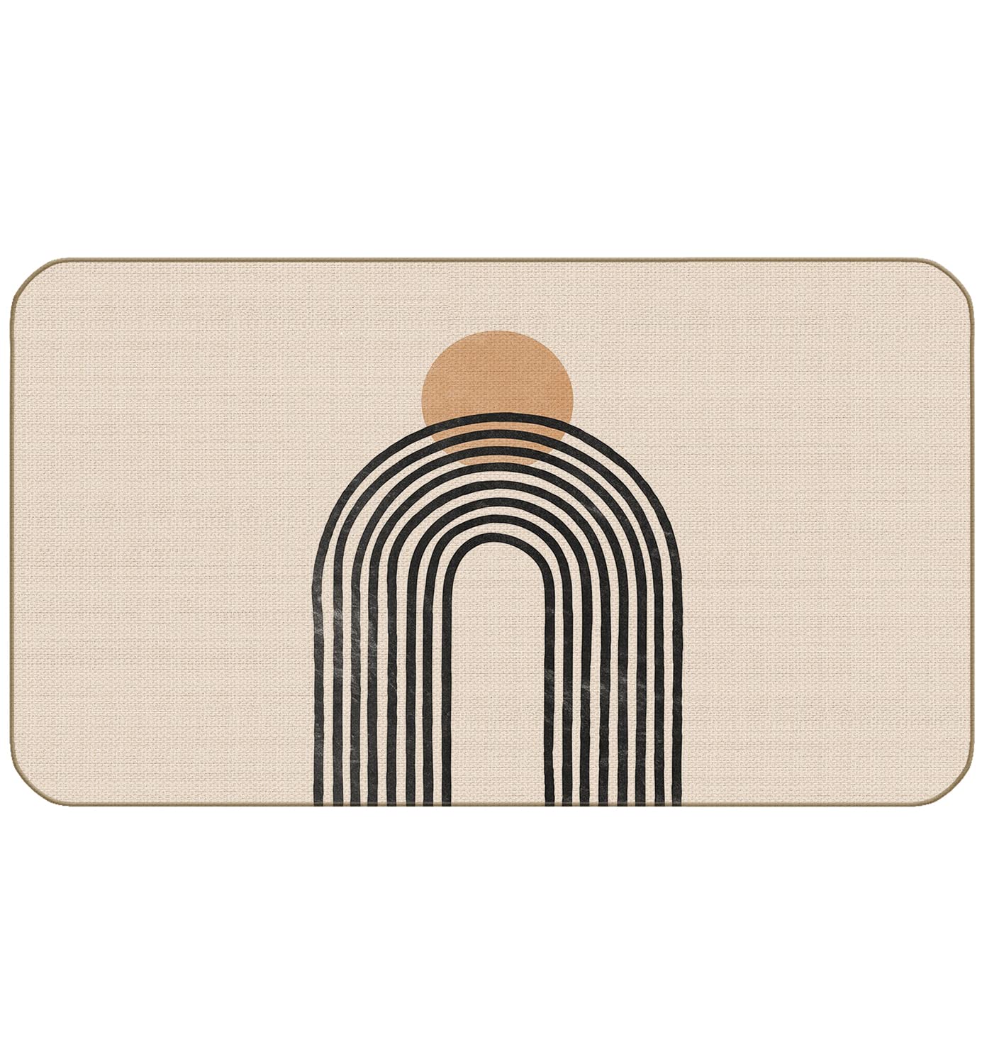 BXFAHZJ Boho Sun Sunset Sunrise Door Mat Minimalist Abstract Theme 17x30 Inch Indoor Outdoor Entrance Doormat Decor for Home Bed