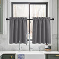 NICETOWN Short Blackout Curtains, Kitchen Window Shades 36 inch Long for Over Sink, Light Block Thermal Insulated Rod Pocket Cur