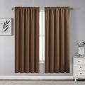 CUCRAF Brown Blackout Curtains 63 inch Length 2 Panels Set, Rod Pocket Room Darkening Drapes for Bedroom Living Room, Insulated 