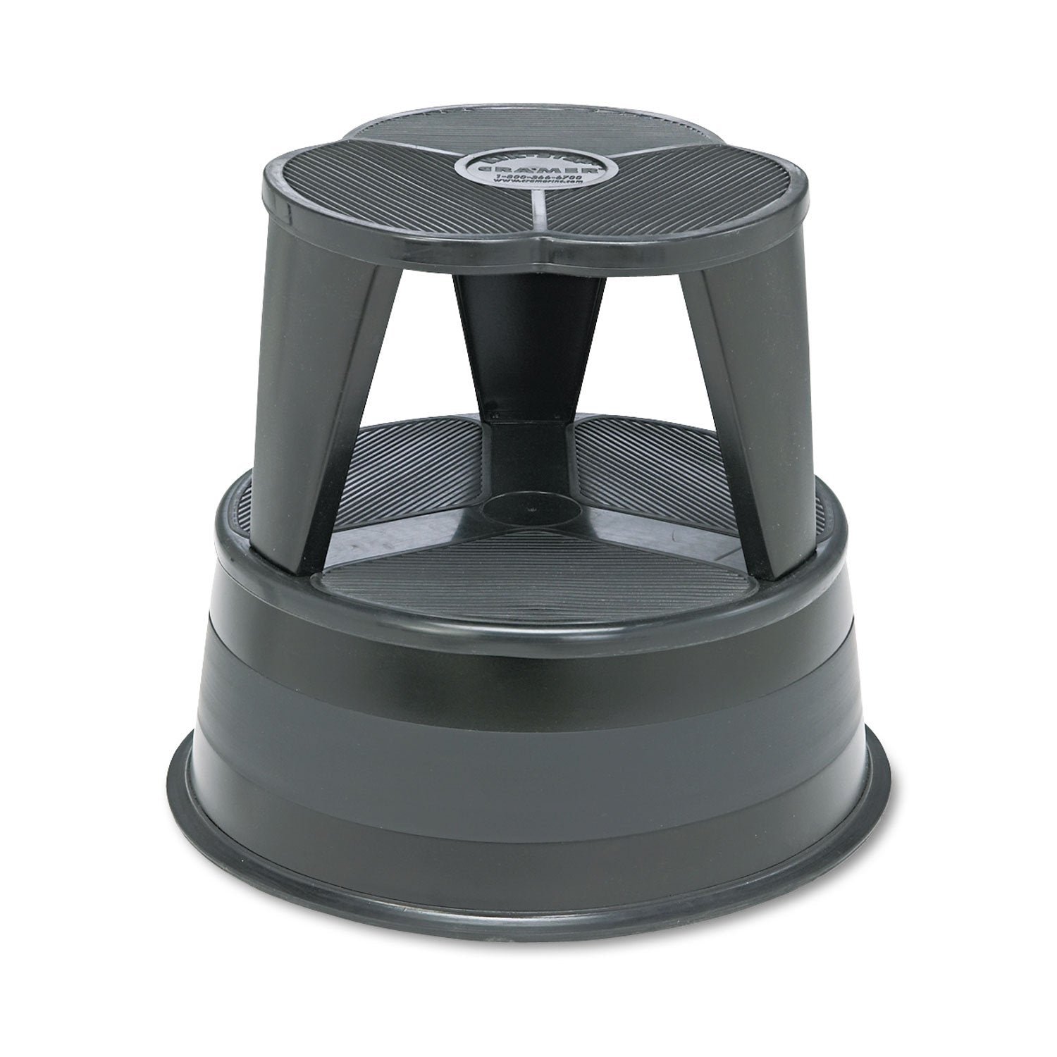 2-Step Steel Step Stool with 300 lb. Load Capacity Color: Black