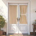 Vatge Dual Rod Pocket French Door Panel Curtains with Tieback - Door Curtain Panels for Doorway, 1 Panel, W36 x L54, Beige