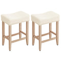 Furniliving Bar Stools Set of 2,25.7 inch Counter Height Bar Stools,Upholstered Kitchen Barstools with Solid Wooden Legs, Saddle