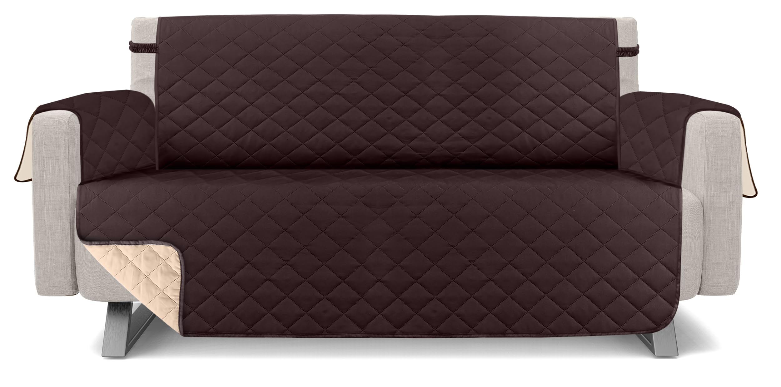 Utopia Bedding Reversible Sofa Couch Cover, Water Resistant Slipcover Furniture Protector with Foam Sticks and Elastic Straps fo