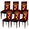 Moukeren Christmas Chair Covers Set Seat Chair Protector Cover Stretch Removable Washable Chair Seat Cover Christmas Seat Slipco