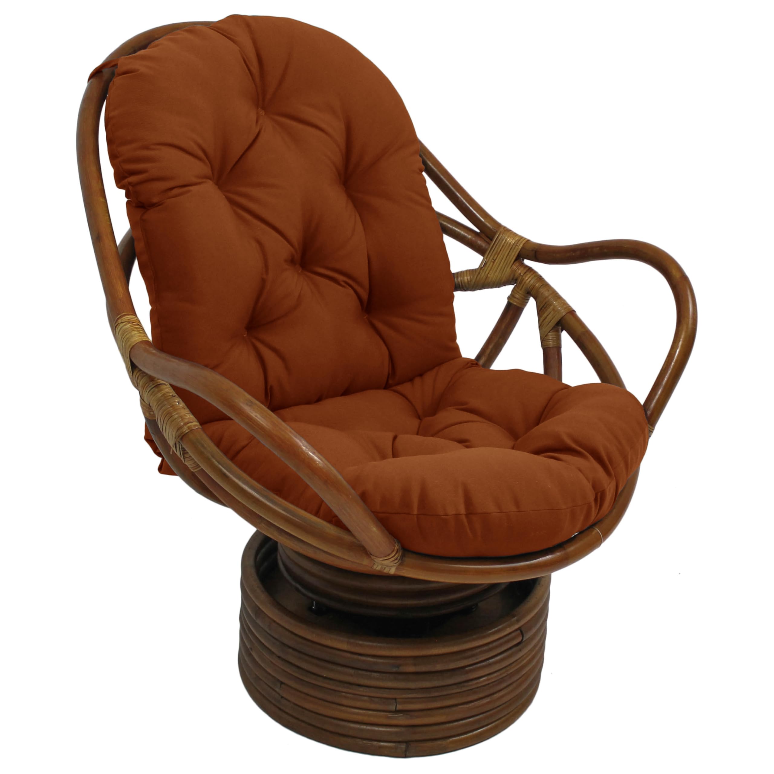 Blazing Needles Indoor/Outdoor Tufted Seat/Back Chair Cushion, 48 x 24, Cinnamon