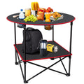 Portable Camping Table Folding Picnic Tables Lightweight Folding Table Waterproof Canvas Beach Table for Outside with 4 Cup Hold