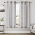 Nanspring Grey Linen Curtains 63 Inches Length 2 Panels Set for Living Room Back Tab Pocket Modern Light Filtering Semi Sheer Dr
