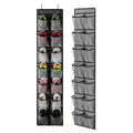 KEEPJOY Over the Door Shoe Organizer, Hanging Shoe Organizer with 4 Hooks,Door Shoe Holder with 14 Mesh Deep Pockets Closet Door