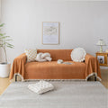 HANDONTIME Dark Orange Sofa Covers Couch Cover for Dogs Colorful Tassel Sofa Seat Cover Lovetseat Cover Pet Couch Cover Bohemian