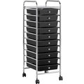 Yaheetech Rolling Cart Organizer Plastic Trolley with 10 Storage Drawers Utility Cart on Wheels Art Craft Organizer Ample Storag