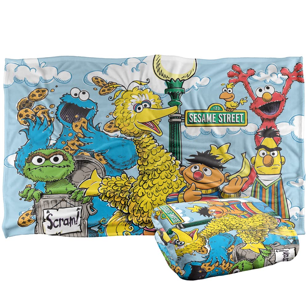 Sesame Street Retro Gang Officially Licensed Silky Touch Super Soft Throw Blanket 36 x 58