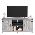 JUMMIcO Modern TV Stand with Double Barn Doors Storage cabinets for TVs to 65+ Inch, Farmhouse TV Entertainment center 58 Inch T