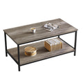 SAYGOER 2-Tier Coffee Table for Living Room Farmhouse Style Center Table with Storage Shelf Rectangle Wood Table for Large or Sm