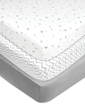 American Baby Company 3 Pack 100% Natural Cotton Fitted Crib Sheets 52 x 28 - Soft, Breathable, Hypoallergenic & Gentle Toddler 