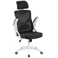 Yaheetech Ergonomic Mesh Office Chair, High Back Desk Chair with flip-up Armrests, Adjustable Padded Headrest Computer Chair wit