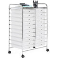 Yaheetech 20 Drawers Rolling Storage Cart Multipurpose Movable Organizer Cart Tools Scrapbook Paper Organizer on Wheels, White
