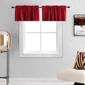 DONREN Christmas Holiday Red Valances for Bedroom - Room Darkening Window Curtain Valances with Rod Pocket (42 by 12 Inch Length