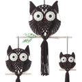 MVSUTA Owl Chocolate Cotton Handmade Macrame Wall Hanging Tapestry Home Decor Art and Craft Wonderful Decoration Woven Boho Orna