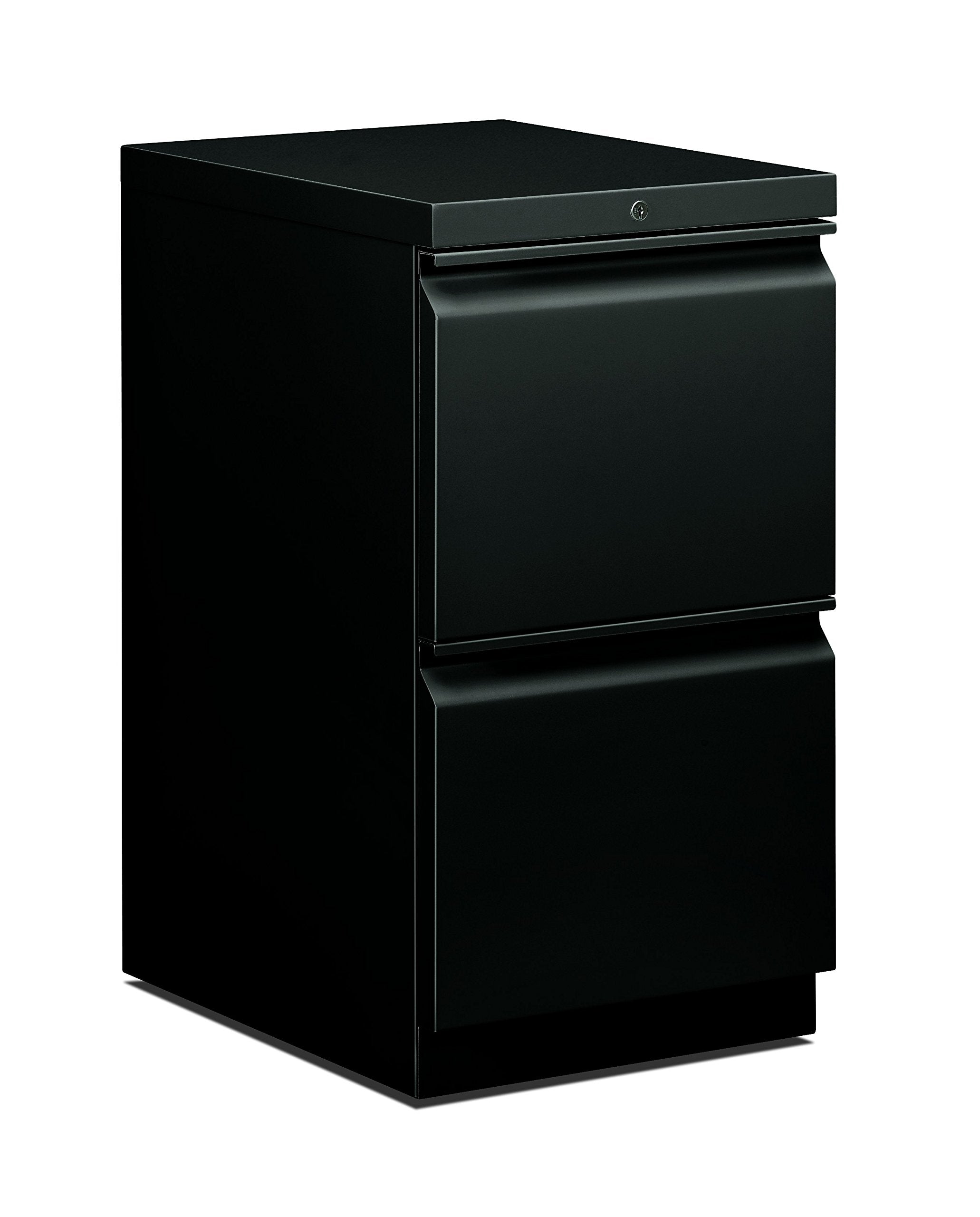 HON 33823RS 22-7/8-Inch Efficiencies Mobile Pedestal File with 2 File Drawers, Black