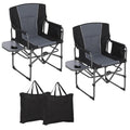 Folding Camping Chairs for Adults, Portable Lawn Chair with Side Table, Side Pocket & Beverage Holder, Heavy Duty Director Chair