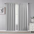CUCRAF Grayish White Blackout Curtains 72 inch Length 2 Panels Set, Rod Pocket Room Darkening Drapes for Bedroom Living Room, In