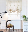Molaxhome Roman Curtain Window Shades Sheers 46x63inch Rod Pocket, Embroidery Balloon Curtains Drapes 1 Panels for Kitchen Room 