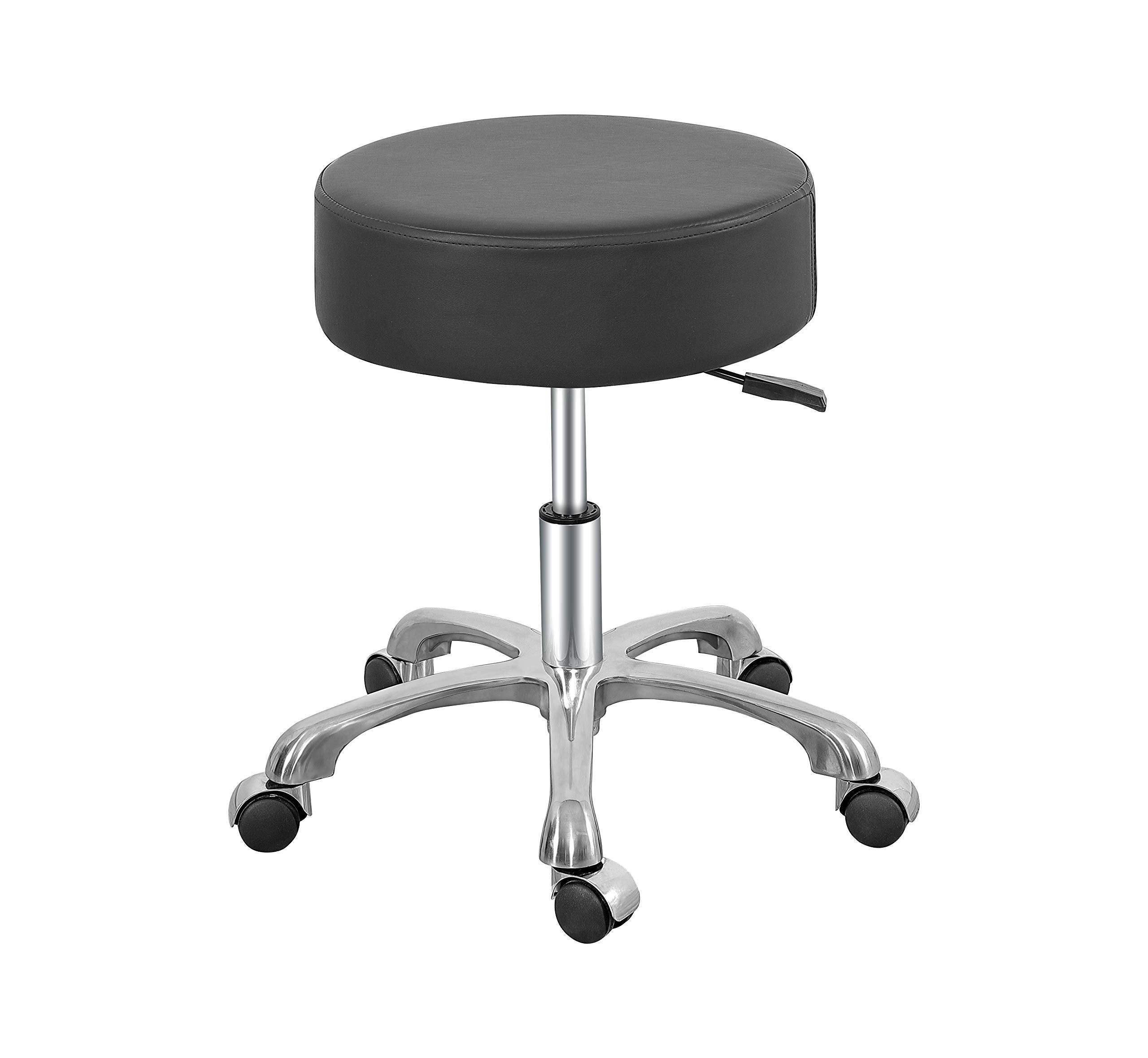 Lilfurni Swivel Rolling Stool Round Chair,Thick Sturdy Padding,Adjustable Stool with Wheels for Doctor,Medical,Massage Salon,Off