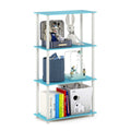 Furinno Turn-N-Tube 4-Tier Multipurpose Shelf Display Rack, Round Tubes, Light Blue/White