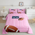 jejeloiu Football Comforter Set Full Size Kids Rugby Comforter for Boys Girls Teens American Football Bedding Set Breathable Spo