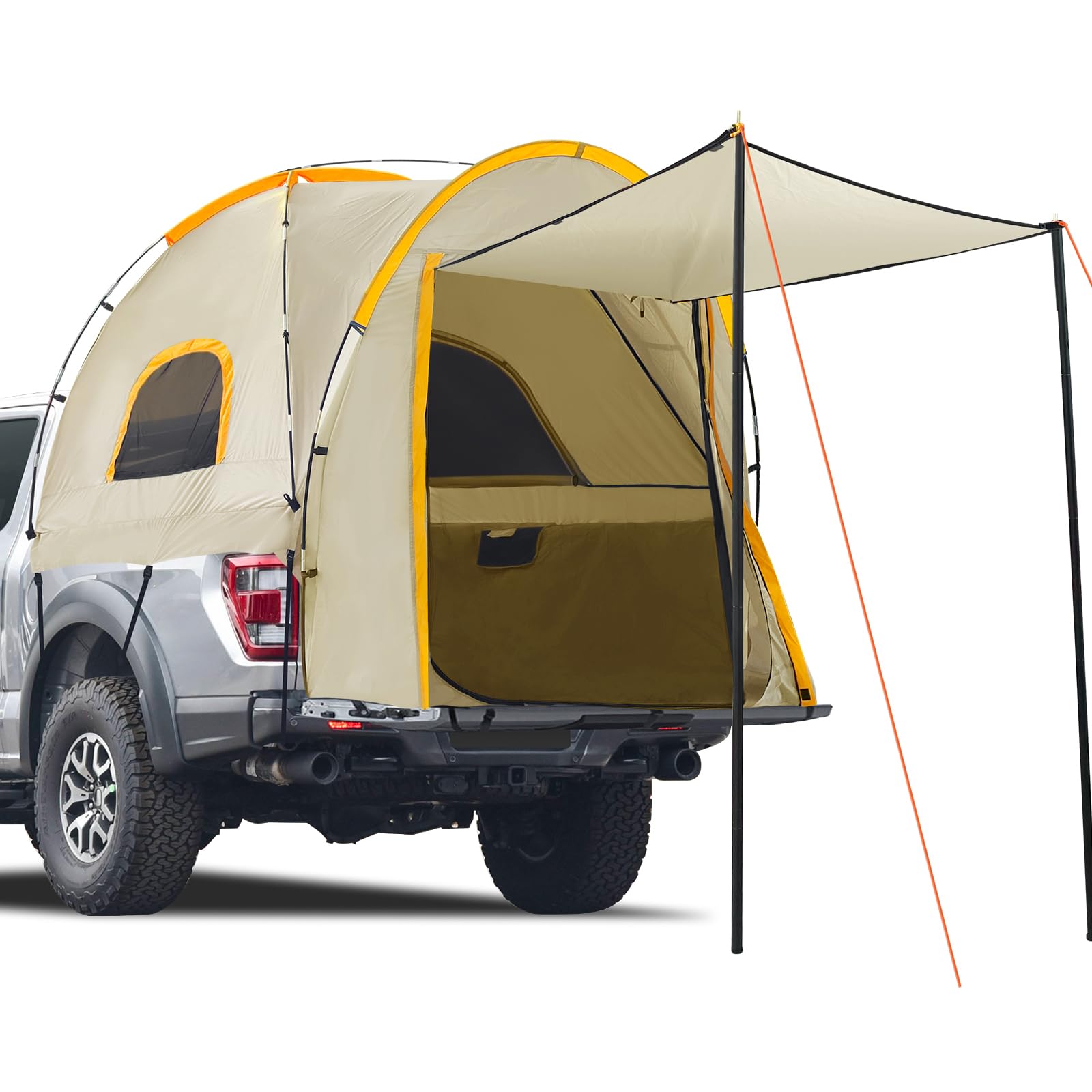 Pickup Truck Tent with Awning Shade,Waterproof PU5000mm Oxford for 5.5-6.3 FT Truck Bed for Camping Travel Outdoor Activities fo
