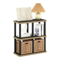 Furinno Turn-N-Tube No Tools Decorative Display Shelf, 4-Cube, Americano/Black