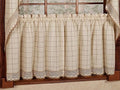 Sweet Home Collection Adirondack Cotton Kitchen Window Curtains Pair, 24 Tier, Toast