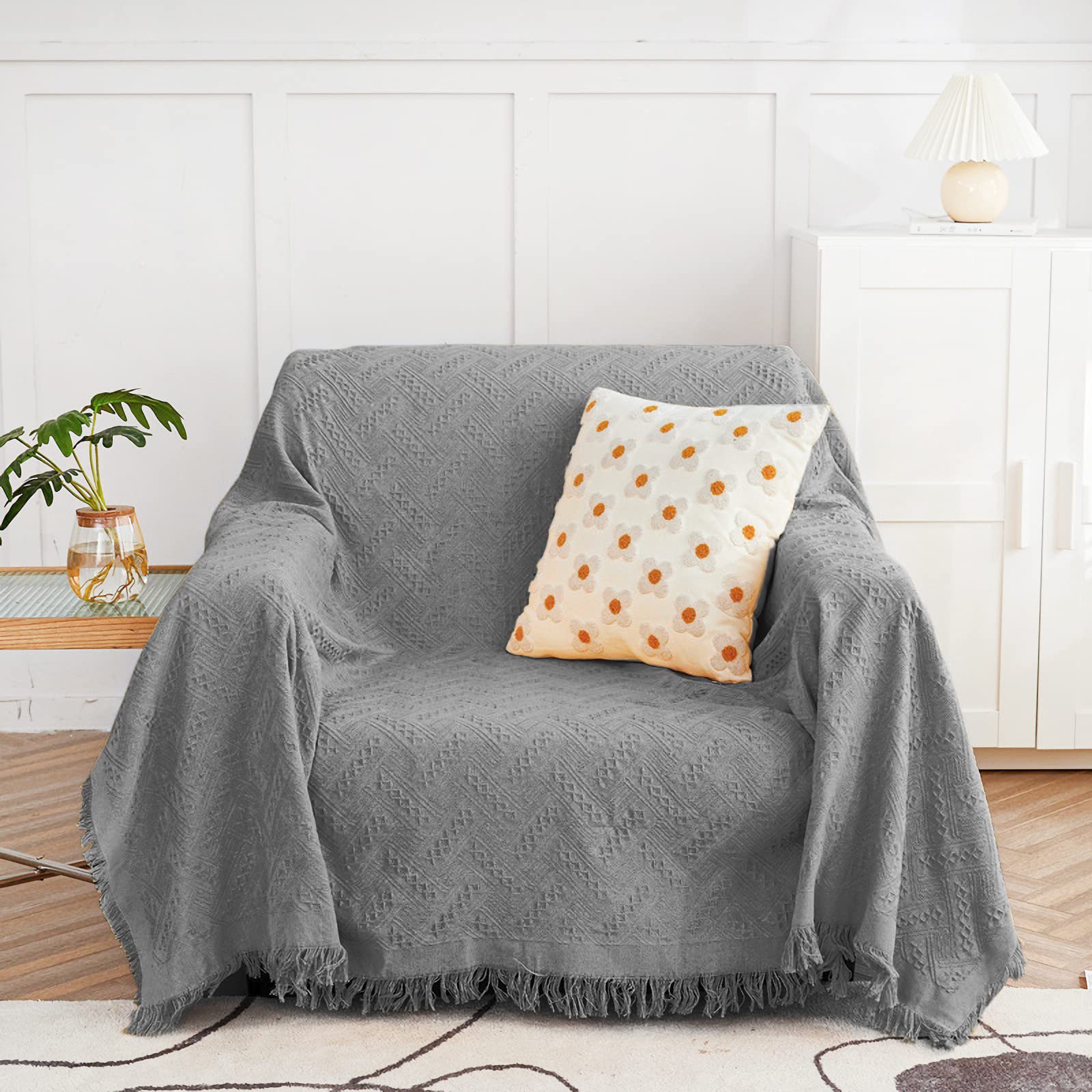 MYSKY HOME Sofa Covers Couch Covers for 1 Cushion Couch Geometrical Couch Cover Living Room Sofa Throws Sofa Slipcovers for Pets