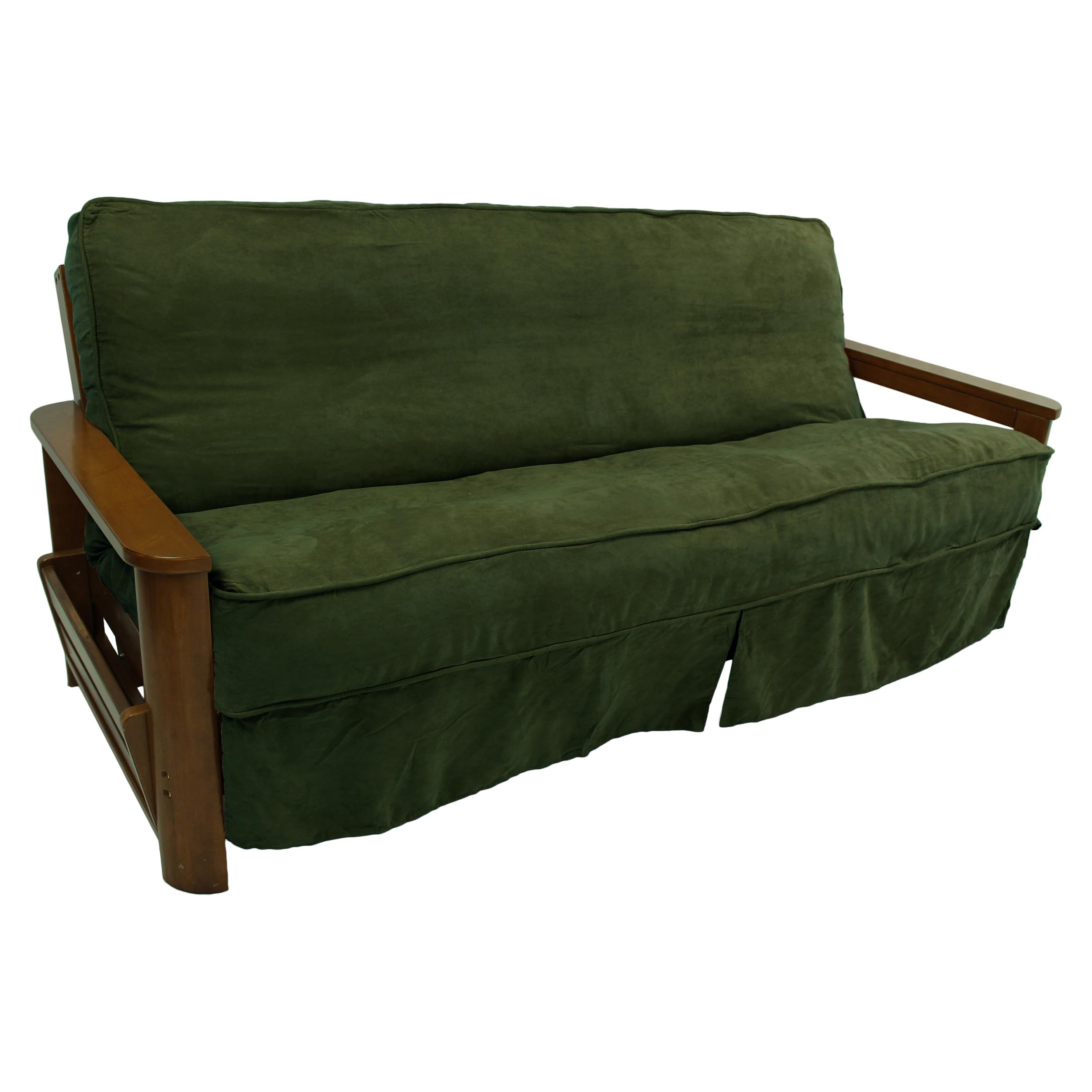 Blazing Needles Solid Microsuede Double Corded 8 to 9 Futon Slipcover, Full, Hunter Green