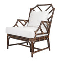 New Pacific Direct Kara 17.5 Rattan and Cotton Accent Arm Chair in Paloma Brown