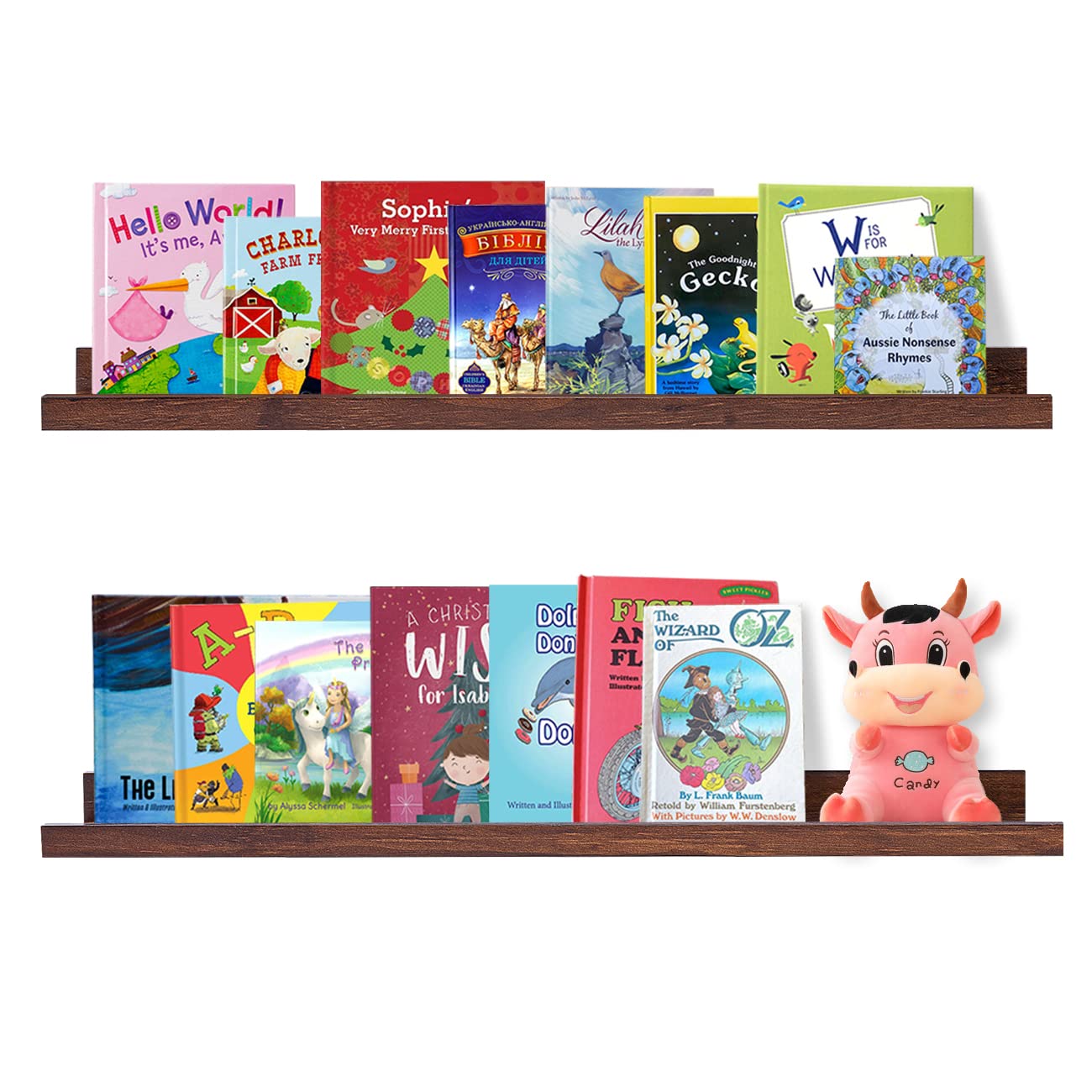 AZSKY Floating Picture Ledge 36 Inch Wall Mount Floating Shelves Long Wood Floating Book Shelves for Kids Room Wall Shelves for 