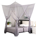 Mengersi 4 Corner Post Elegant Canopy Bed Curtains for Full Queen King Bed,Mosquito Net Suitable for Indoor Outdoor Net(Gray, L8