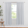 PONY DANCE Blackout Curtains Thermal Insulated Window Treatment Panels Back Tab/Rod Pocket Bedroom Draperies,70x63 Inch,Greyish 