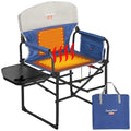 SUNNYFEEL Heated Camping Directors Chair, Heavy Duty,Oversized Outdoor Portable Heating Folding Chair with Side Table, Pocket fo