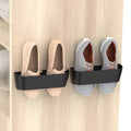 Yocice Wall Mounted Shoes Rack 2Pack with Sticky Hanging Strips, Plastic Shoes Holder Storage Organizer,Door Shoe Hangers (SM03-